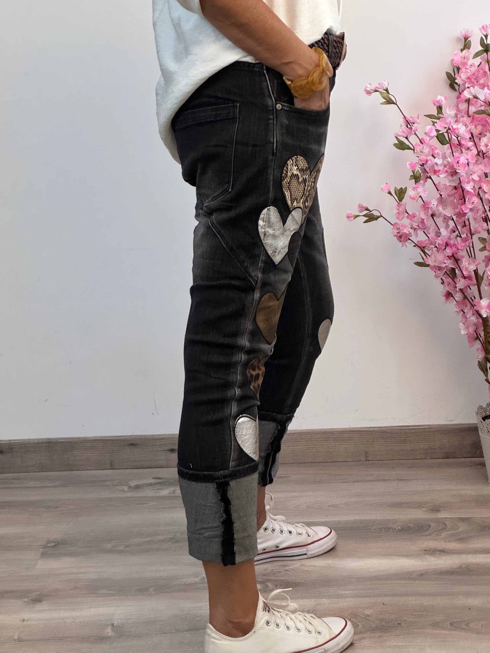 Jeans noir cœur 🤎 taillé