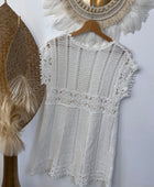Robe courte bohème crochet blanc