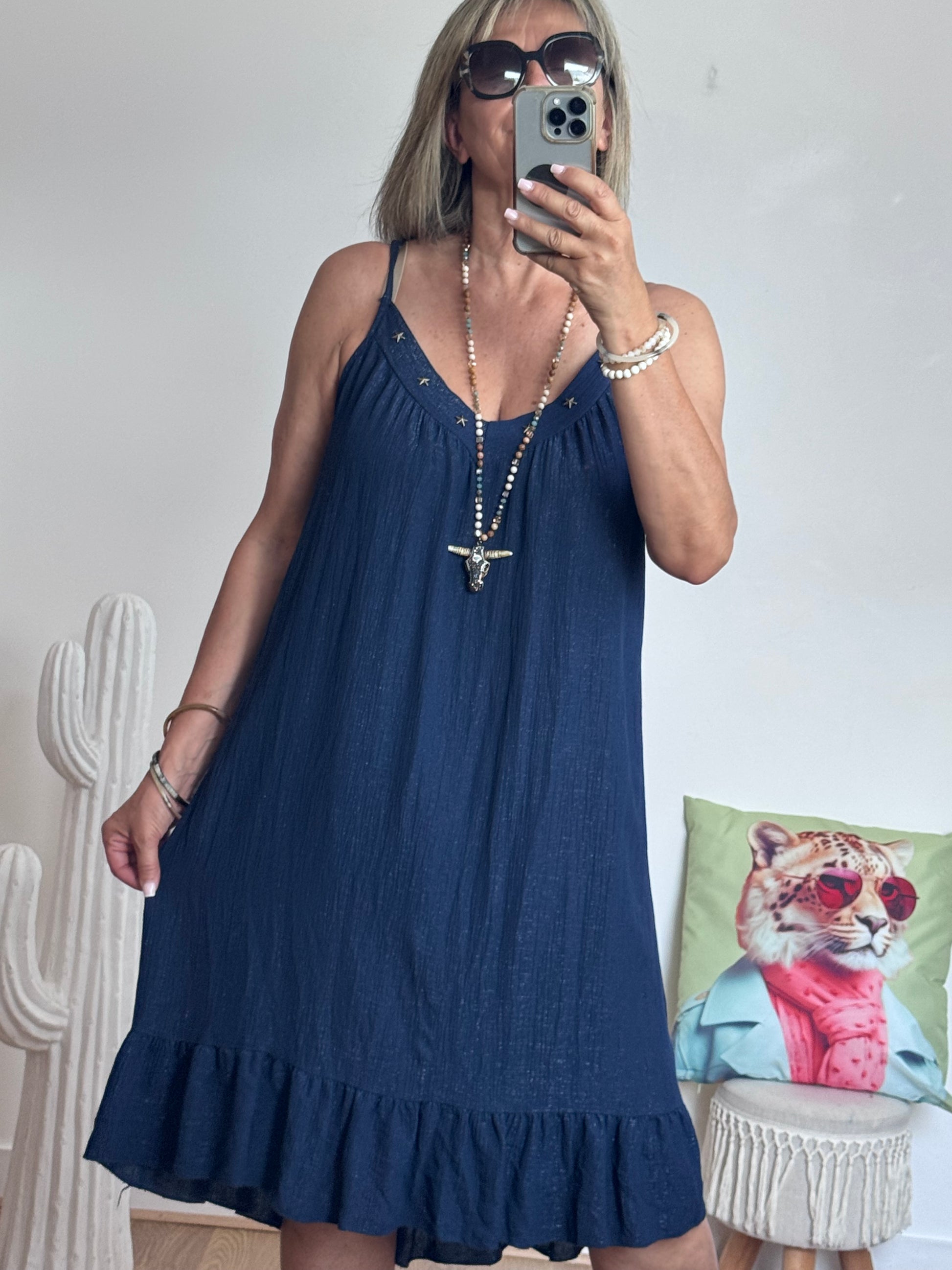 Robe d’été à bretelles marine