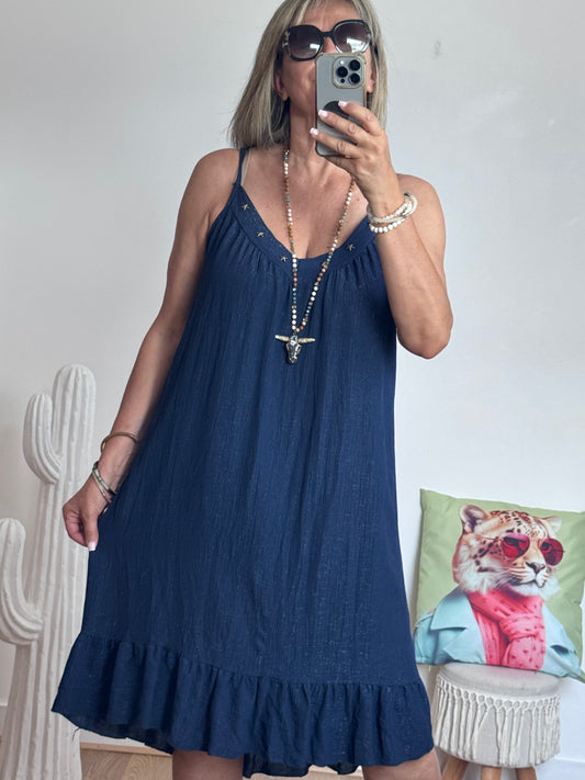 Robe d’été à bretelles marine