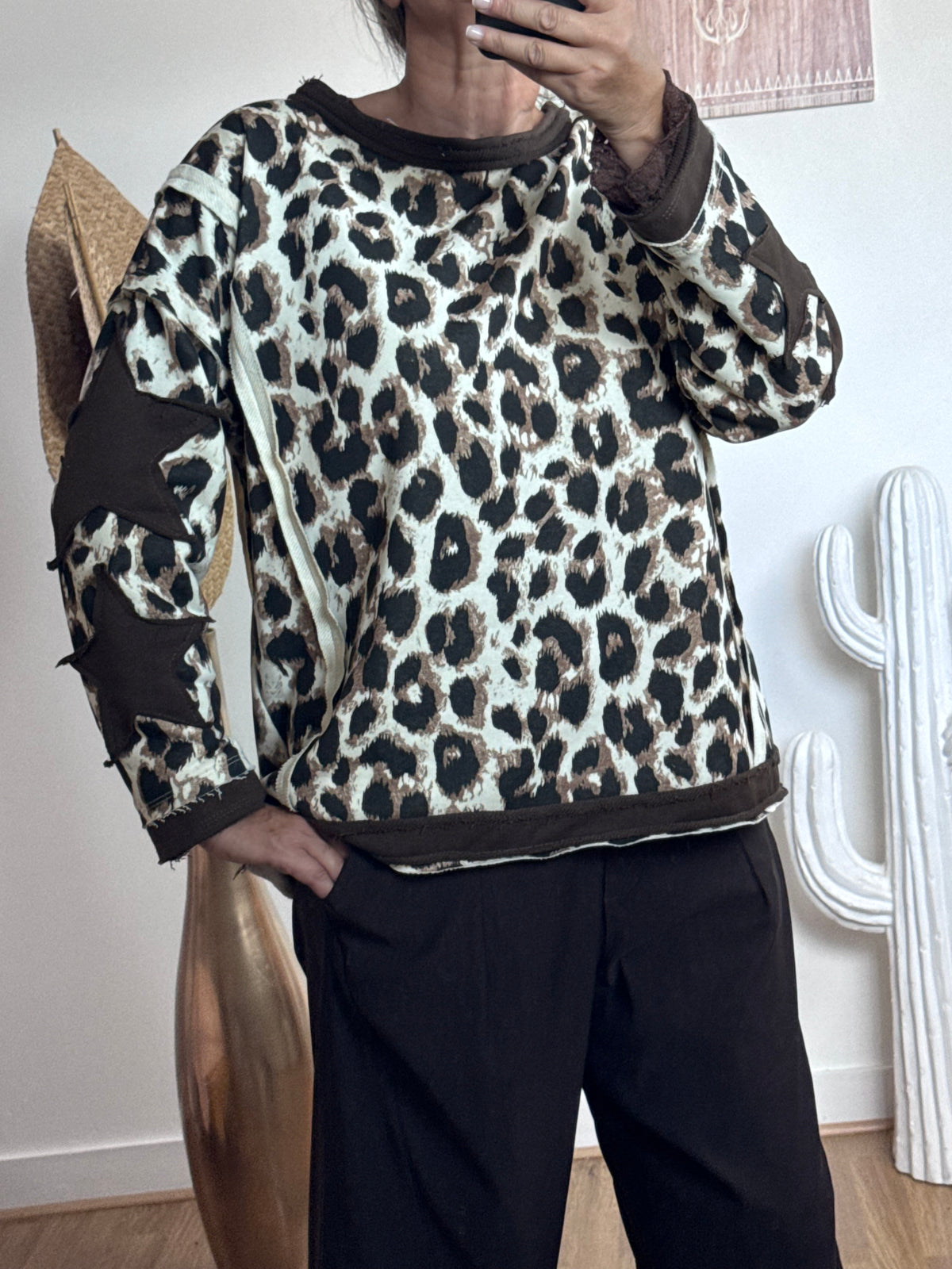 Sweat-shirt Léo Wild Star crème