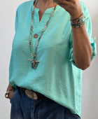 Blouse Lisa turquoise TU 36/44