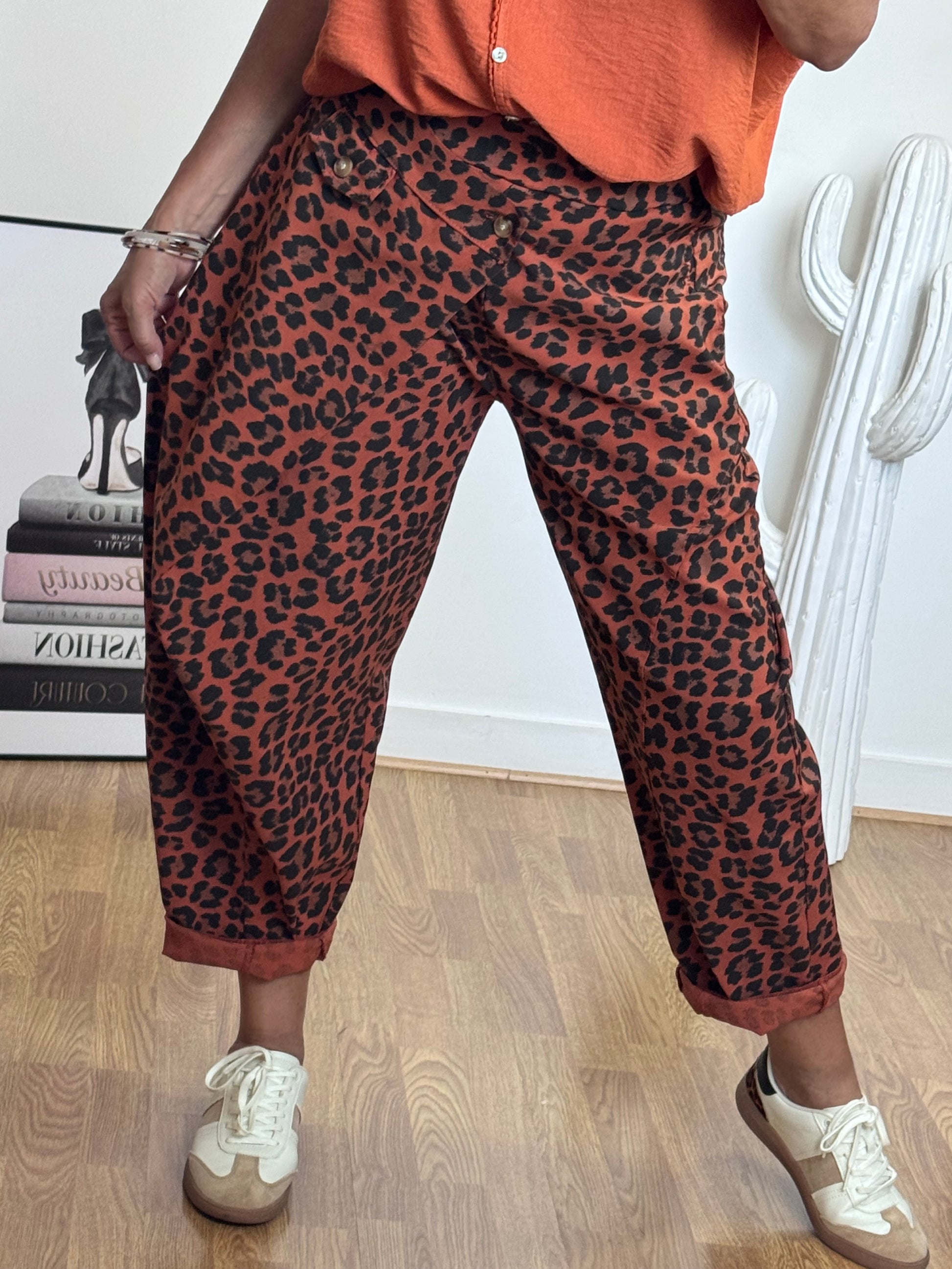 Pantalon confort Léo terracotta TU 38/46