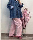 Jeans balloon rose pâle