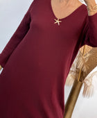 Robe maille bordeaux