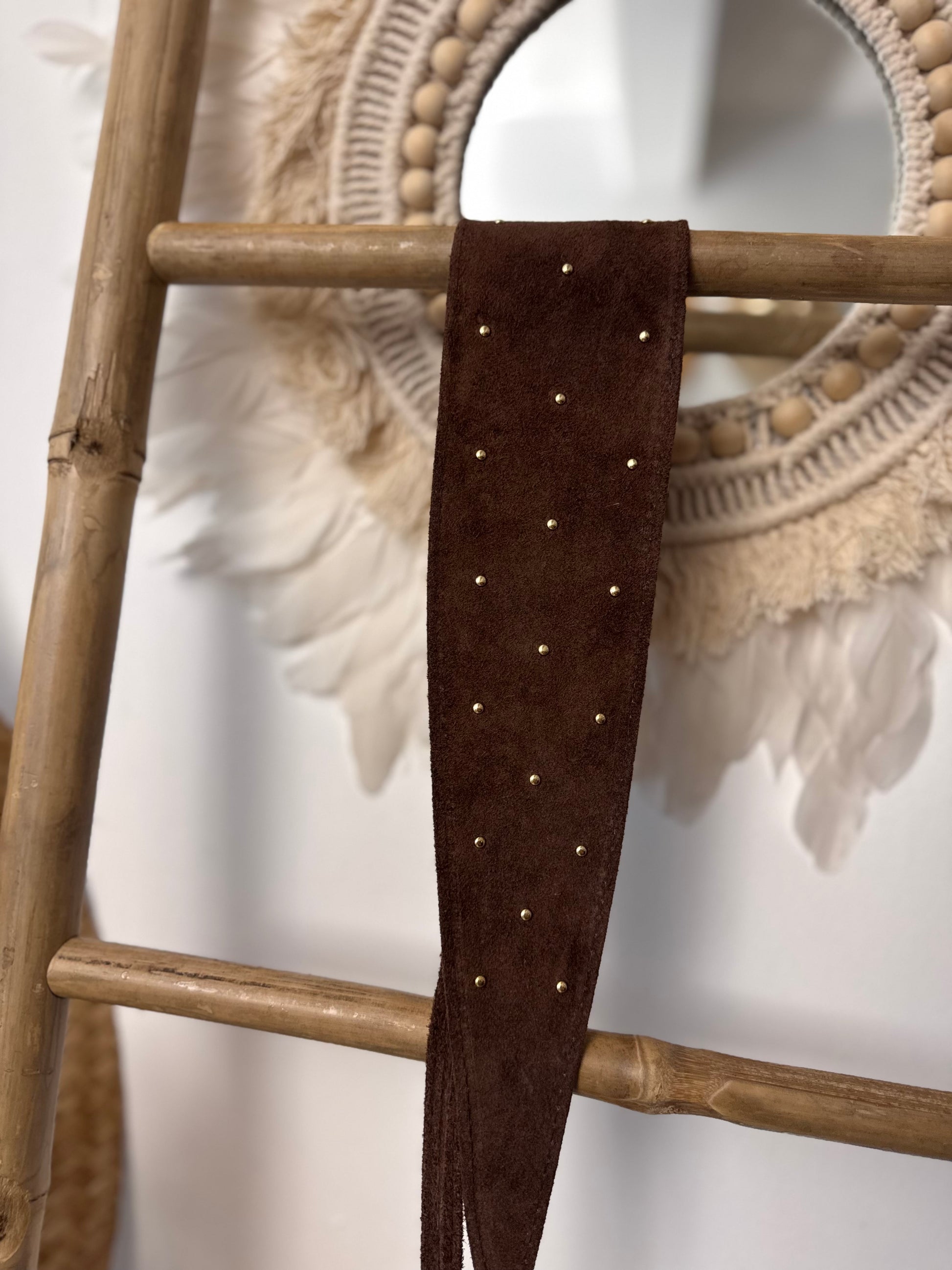 Ceinture cuir daim noir ou marron