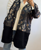 Manteau bi matière noir