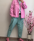 Blouson jeans rose broderie TU 38/44