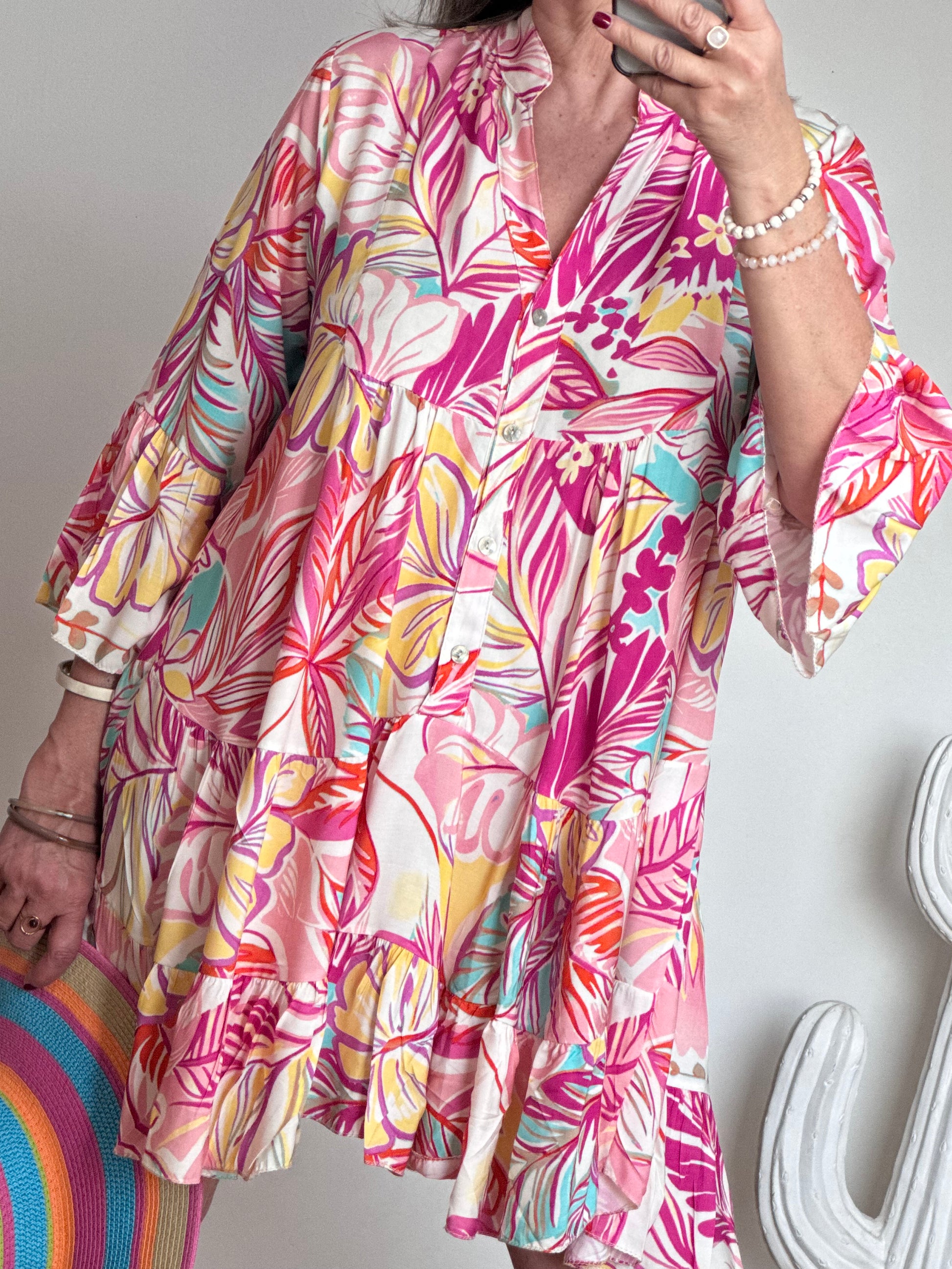 Robe floral rose