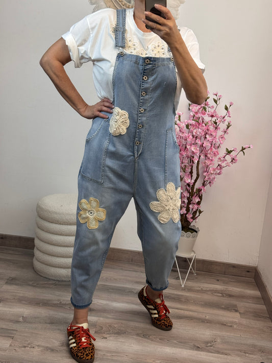 Salopette bohème fleurs