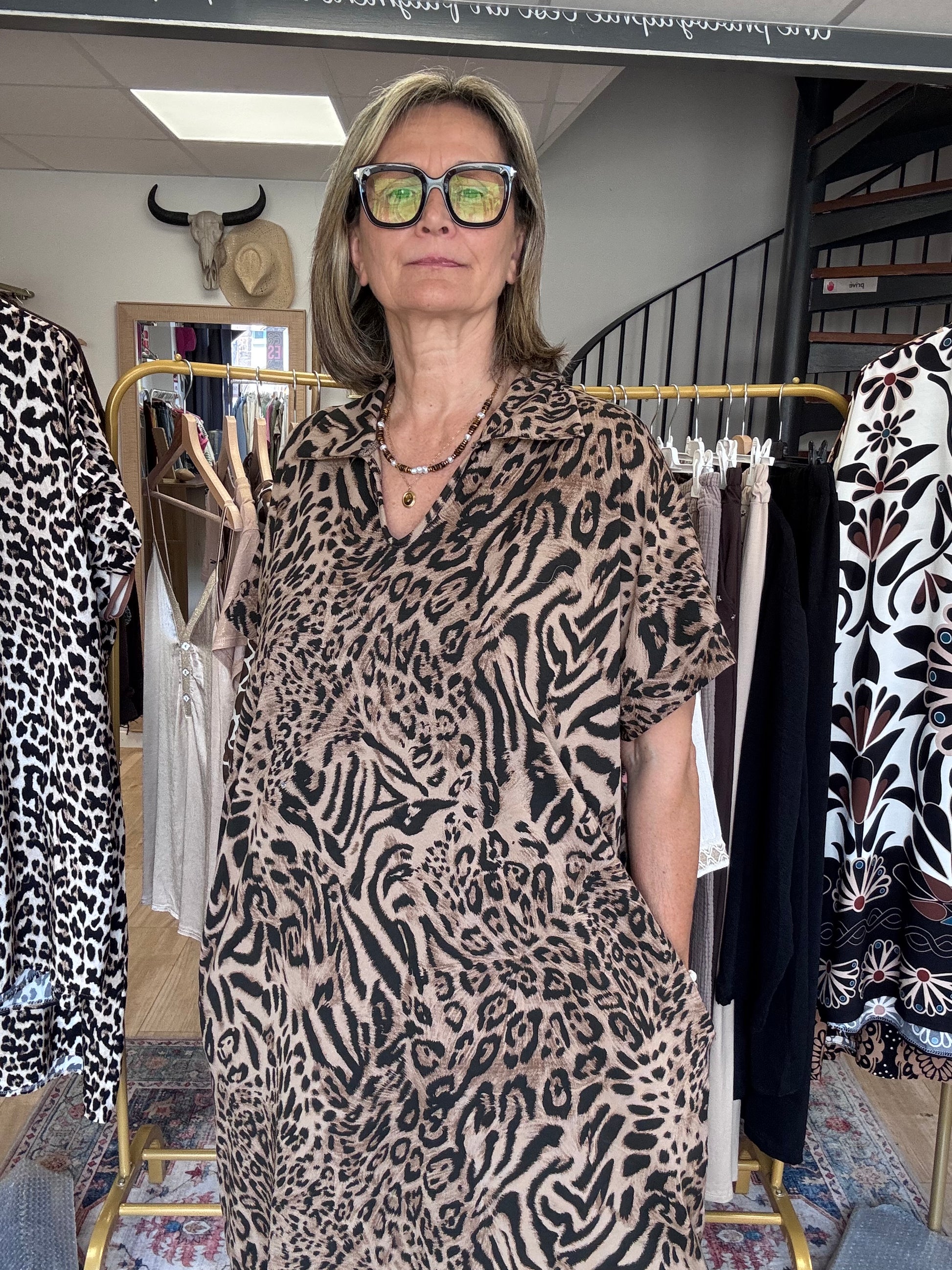 Robe teeshirt mix Léo et zèbre