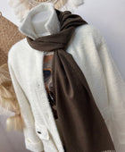Écharpe cashmere marron