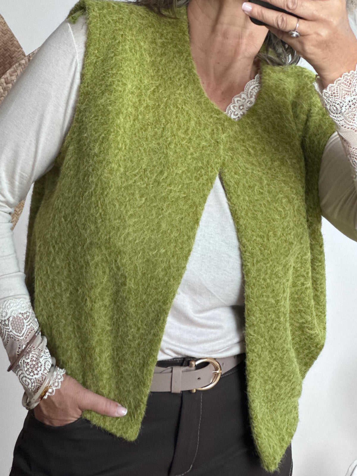 Veste sans manches vert pistache