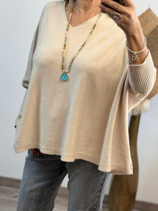 Pull Lucas oversize beige TU 44/54