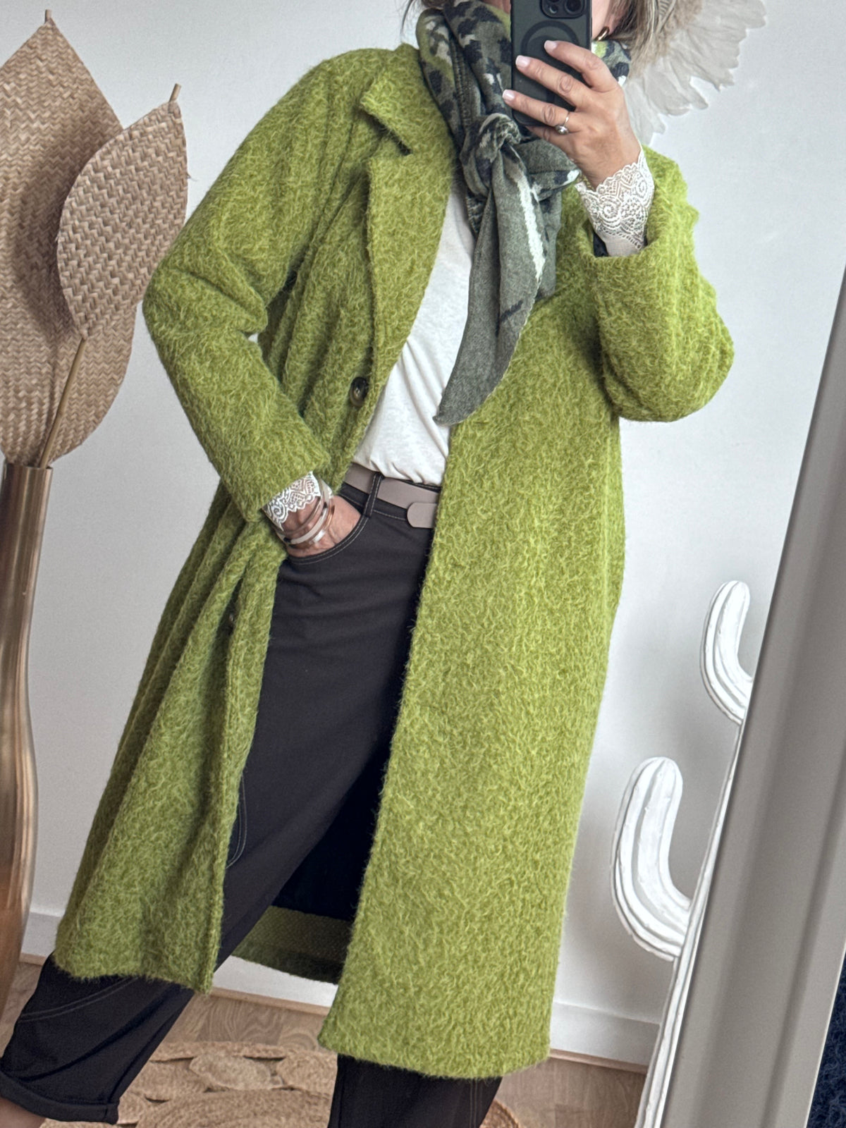 Manteau vert pistache