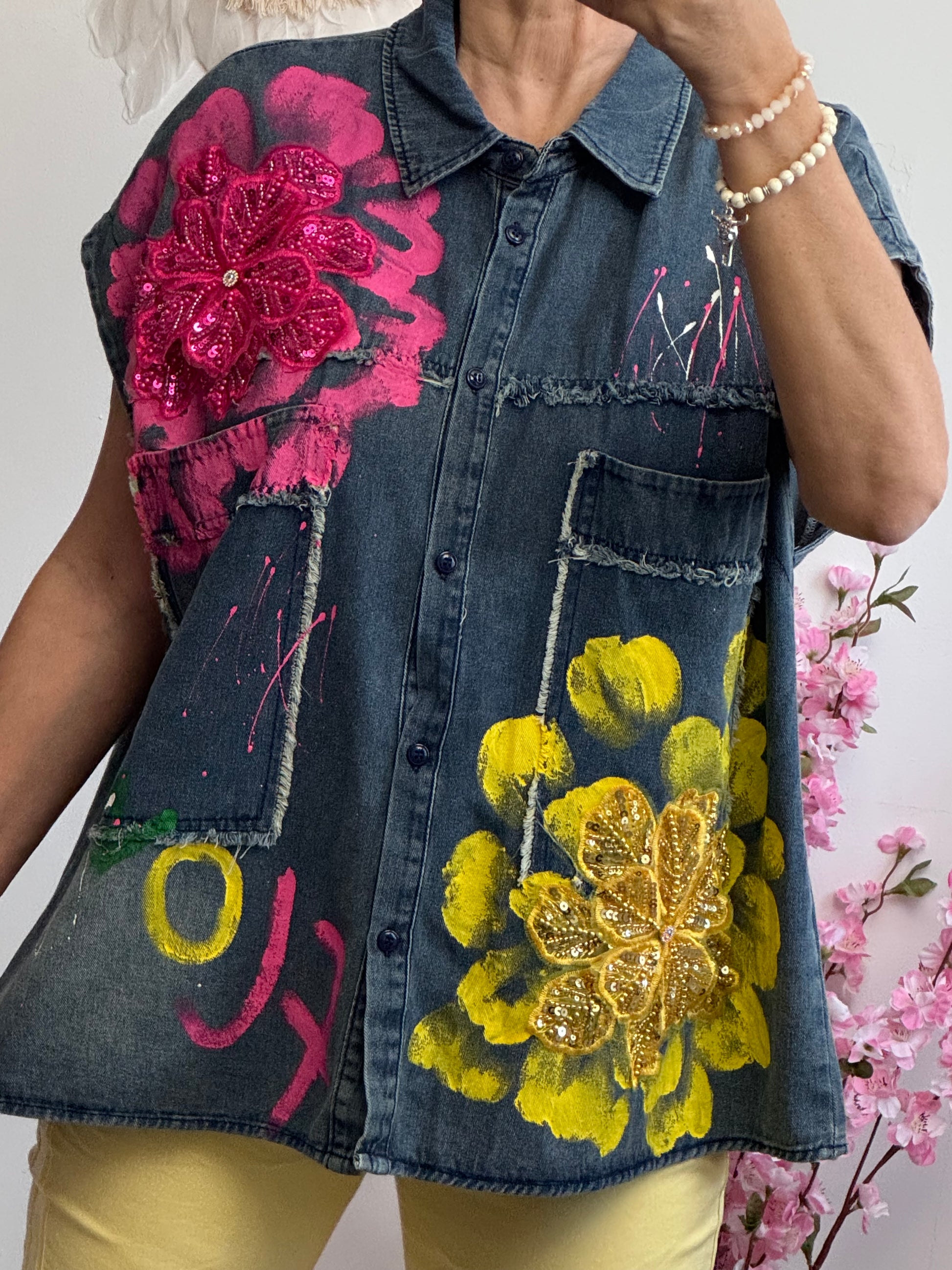 Chemise jeans Flowers