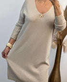 Robe maille beige