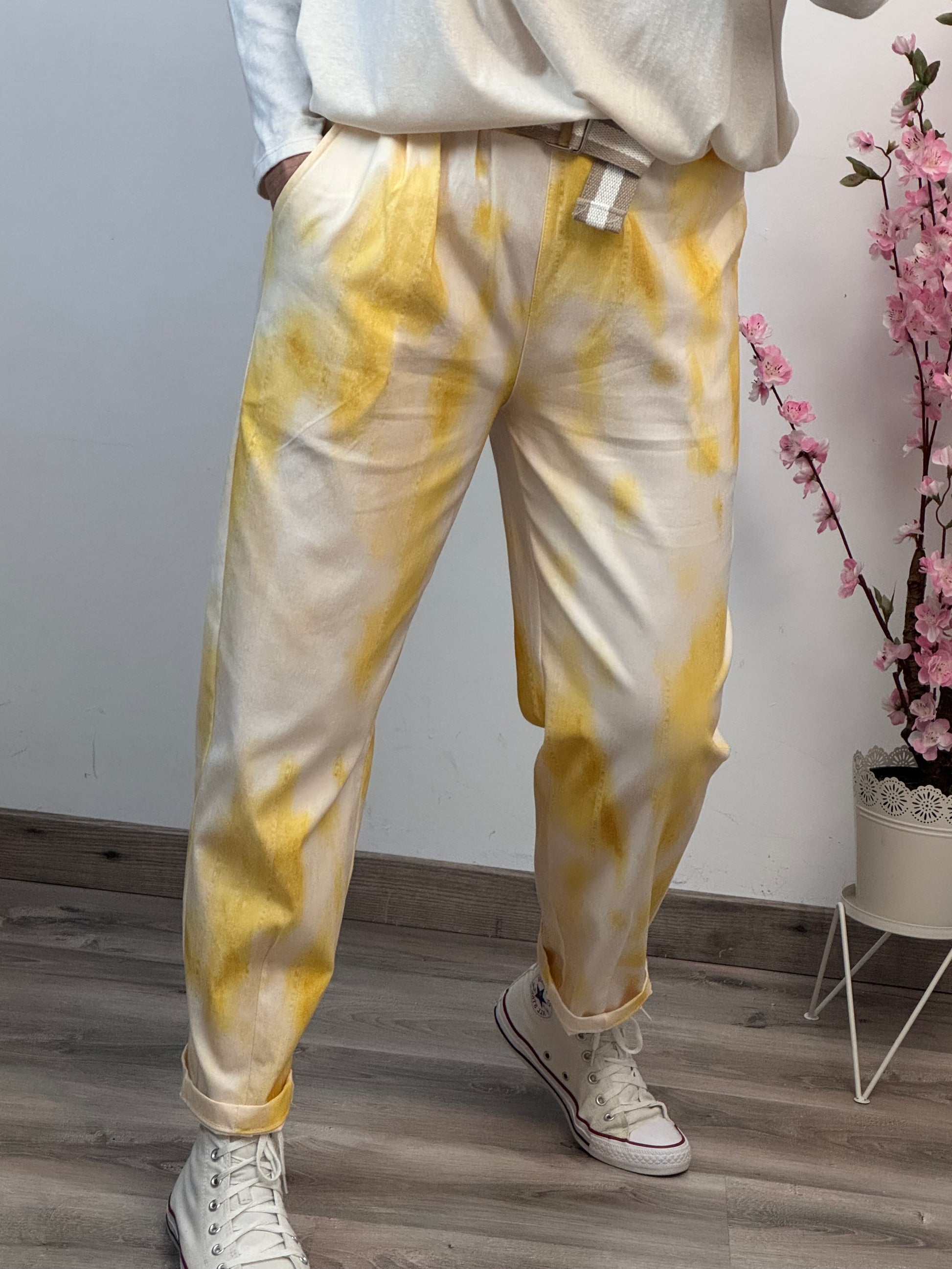 Pantalon tie and dye jaune TU 40/48