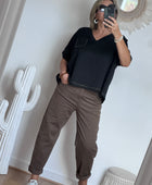 Jeans barrel taupe