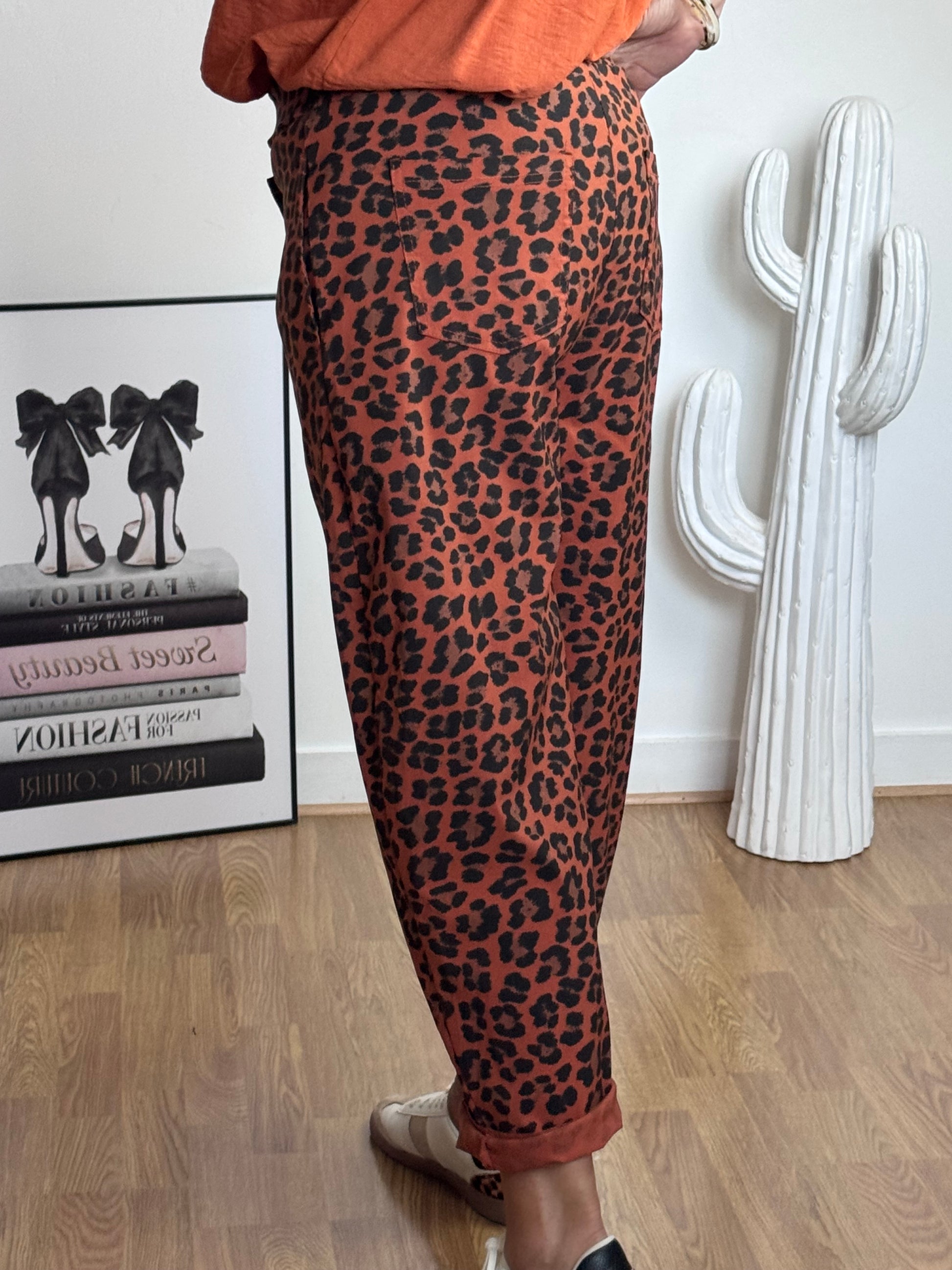 Pantalon confort Léo terracotta TU 38/46