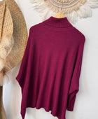 Pull col roulé prune TU 44/54