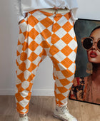 Pantalon jog sarouel jacquard orange