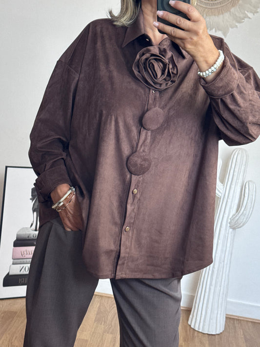 Chemise ou veste Louisa marron