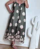 Robe à pois fond kaki