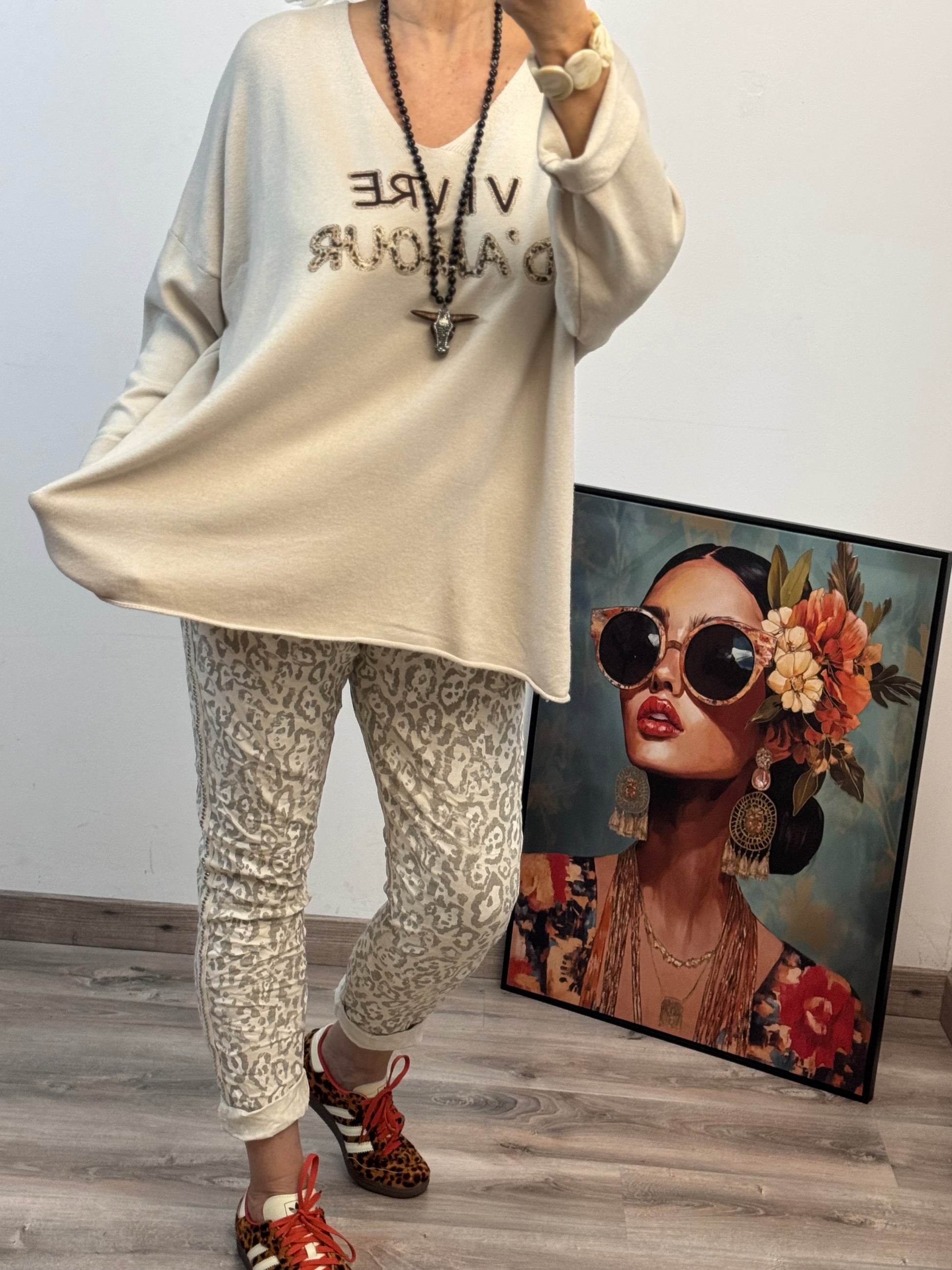 Pull beige vivre d’amour TU 40/50