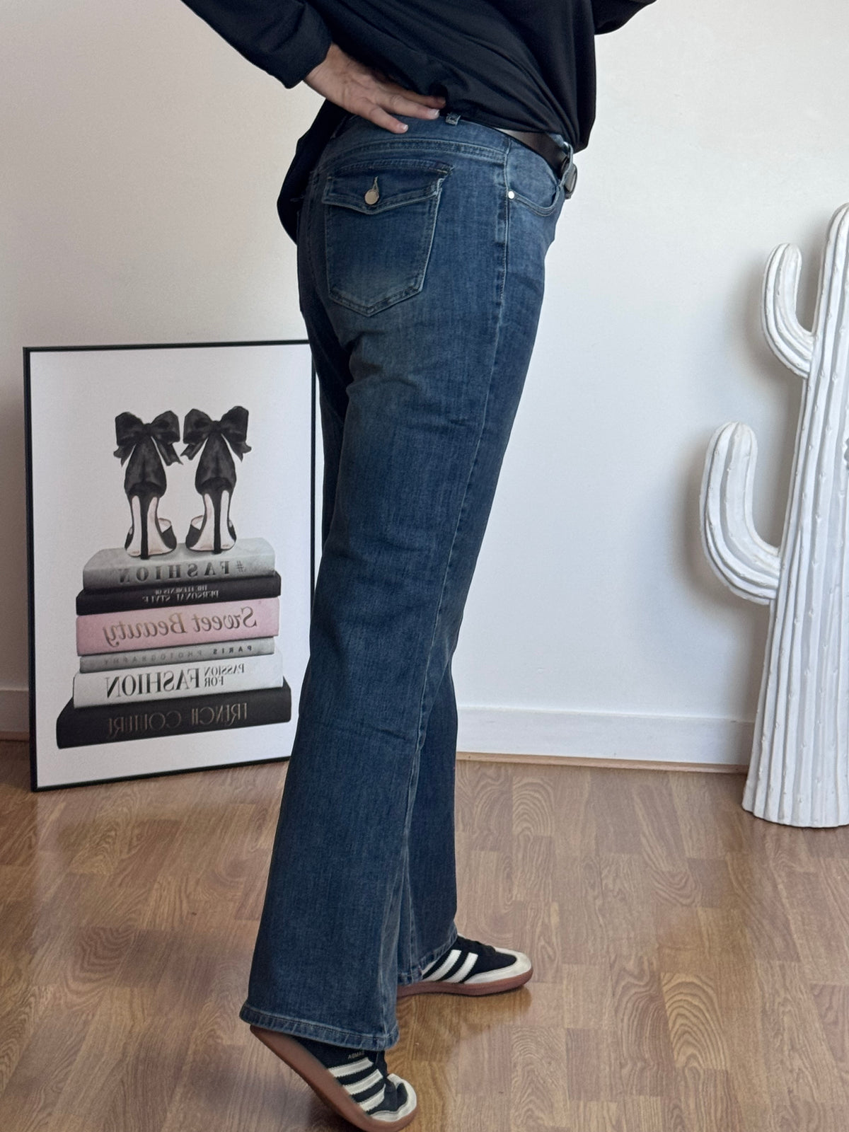 Jean flare denim bleu