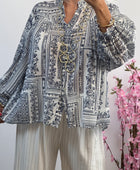 Blouse voile de coton bleue