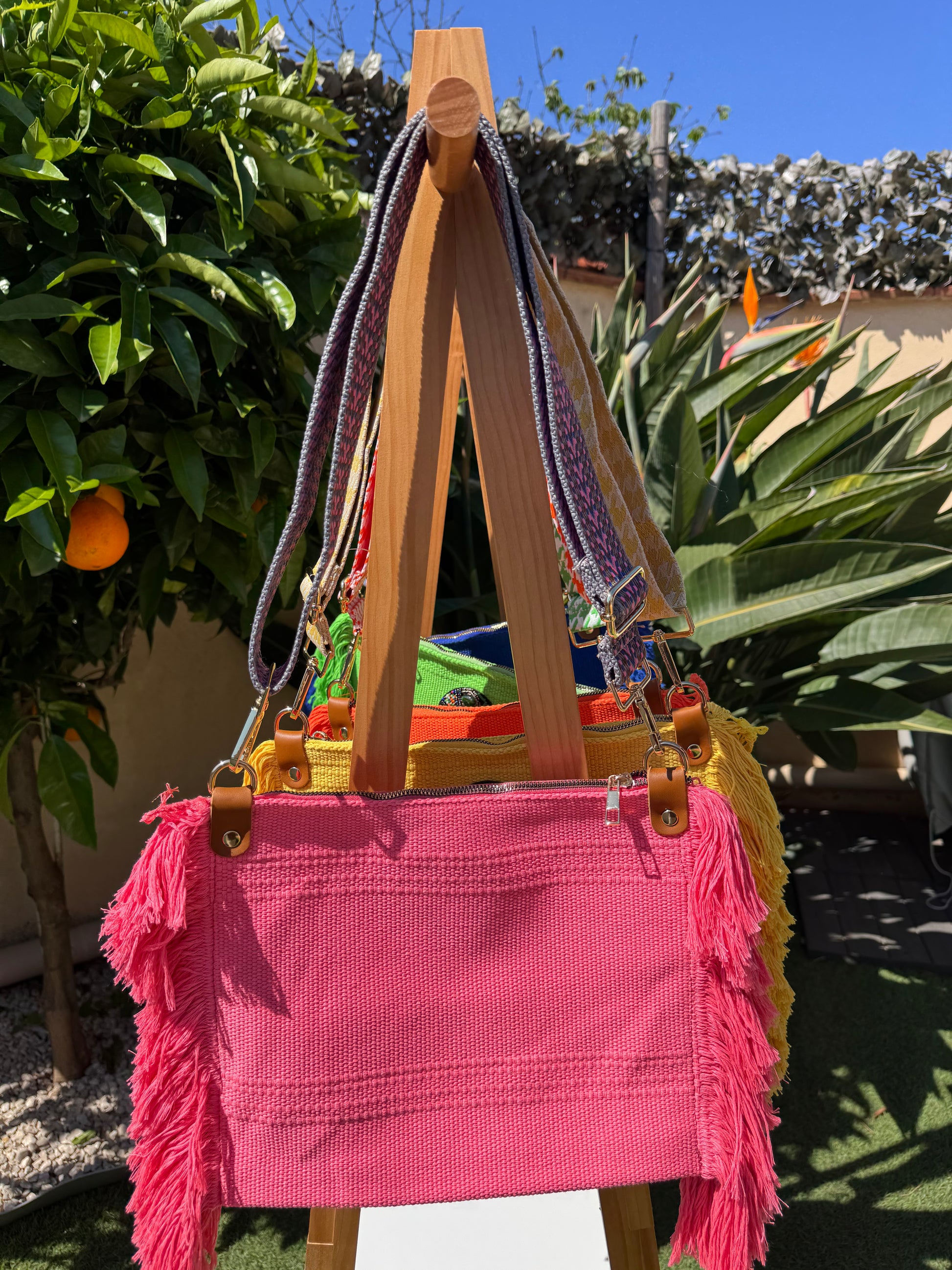 Sac bohème rose