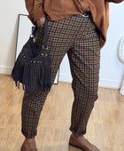 Pantalon vichy marron