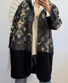 Manteau bi matière noir