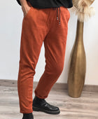 Pantalon suédine brique