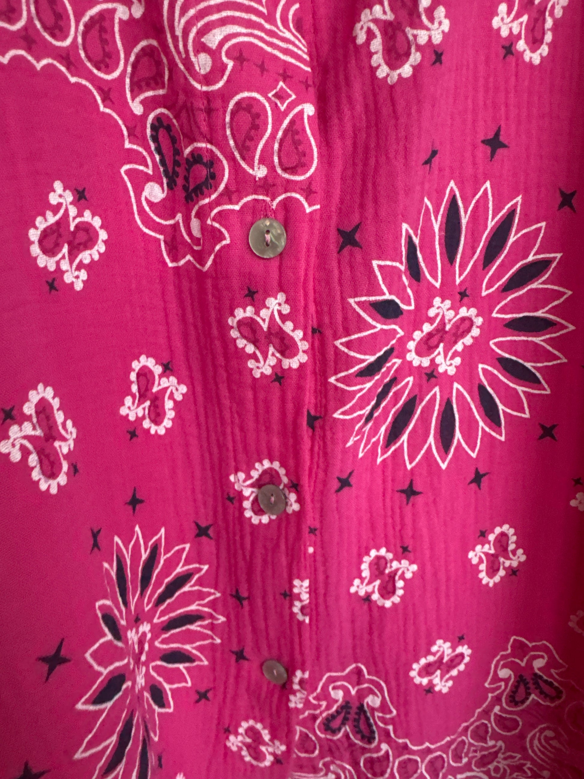 Chemise oversize bandana fuchsia