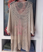 Pull crochet beige