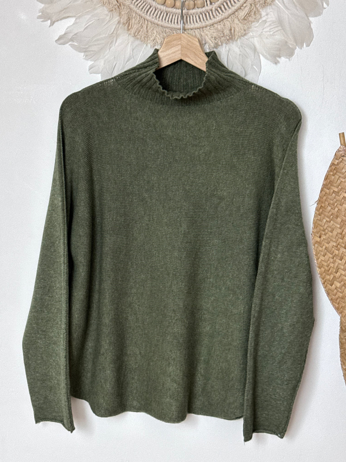 Pull maille col cheminé