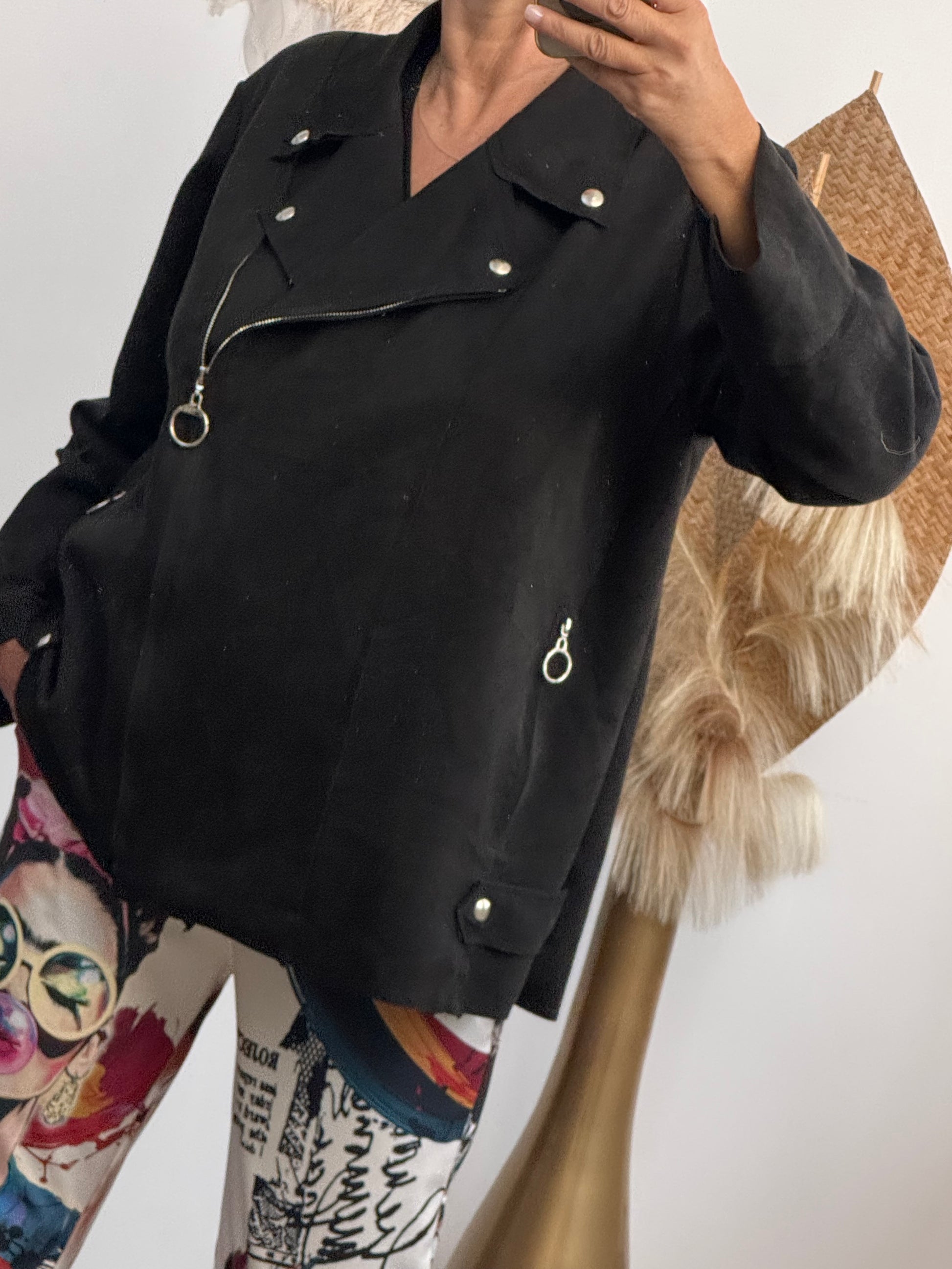Blouson perfecto suédine noir TU 46/52