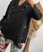 Blouson perfecto suédine noir TU 46/52