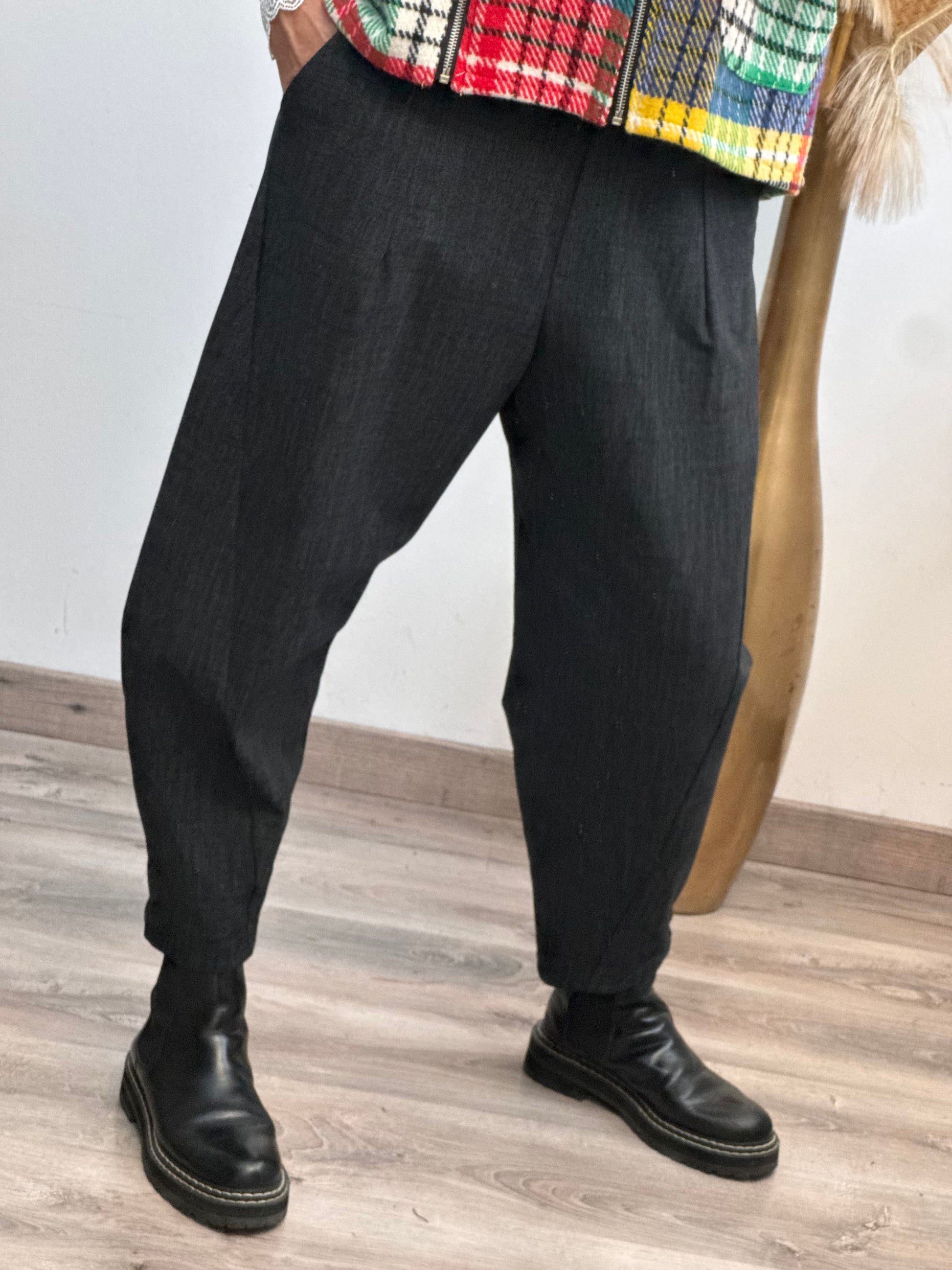 Pantalon noir chiné