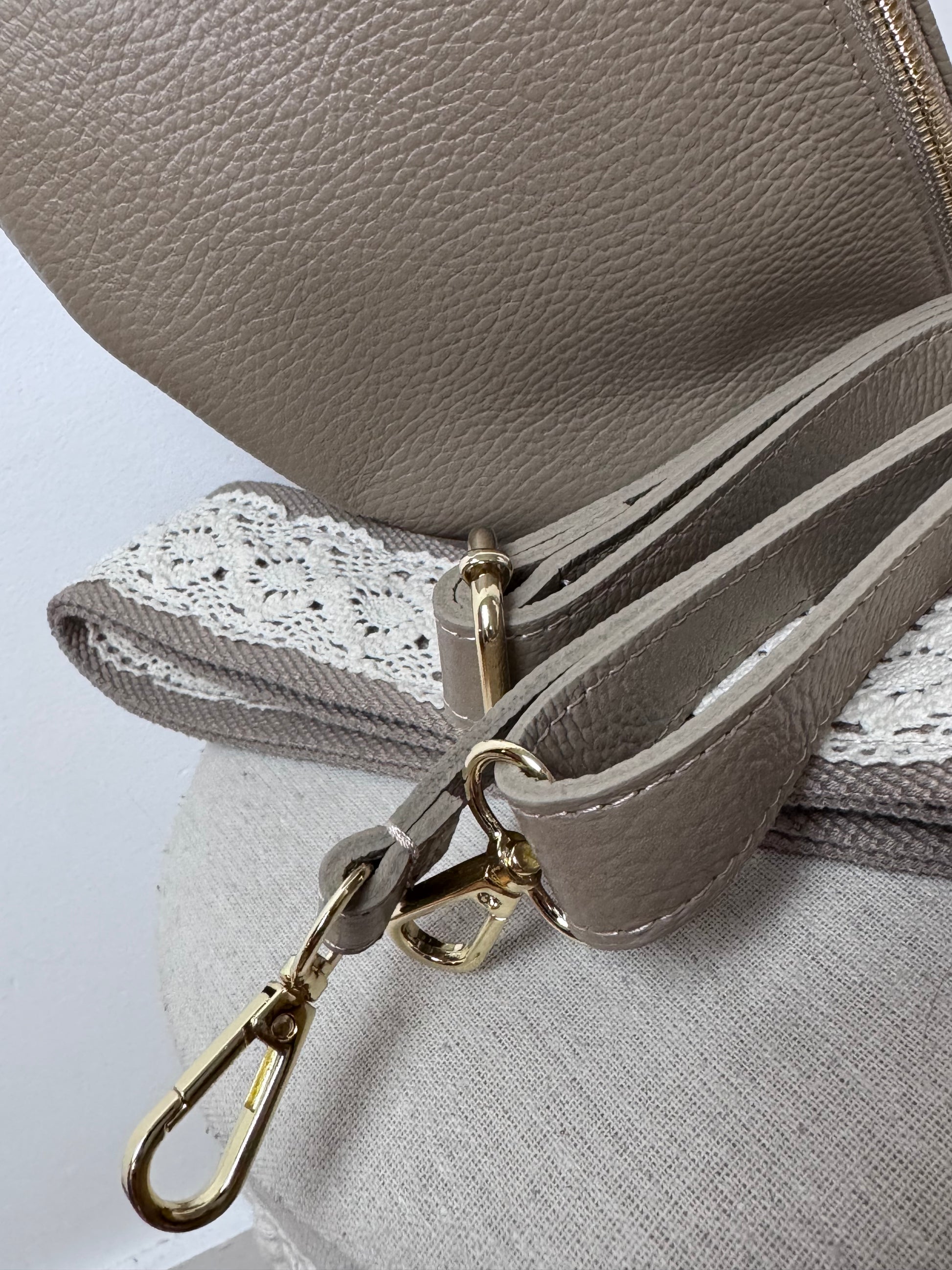 Sac banane cuir beige  + 2 sangles