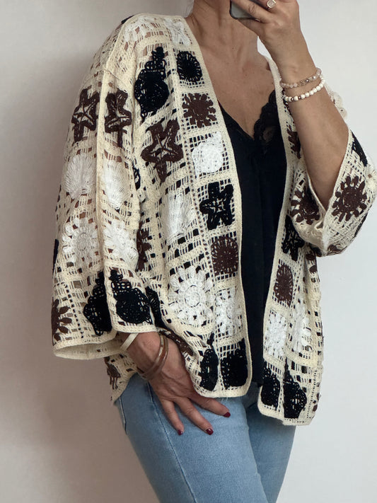Gilet crochet noir