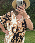 Robe fluide arabesque beige TU 40/48