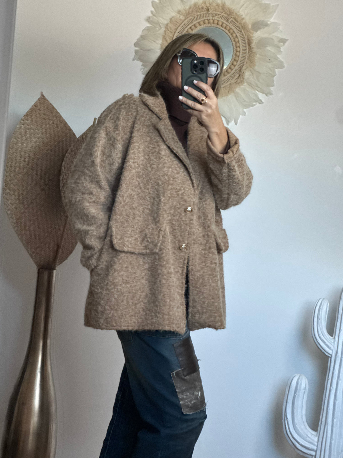 Veste moumoute camel