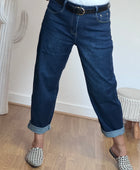 Jeans barrel bleu foncé
