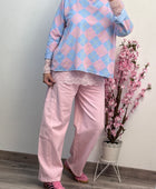 Jeans balloon rose pâle