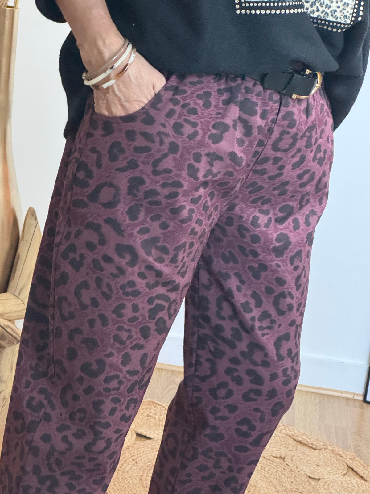 Pantalon Léo lie de vin TU 40/48