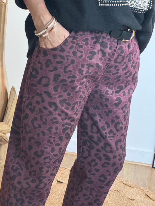 Pantalon Léo lie de vin TU 40/48
