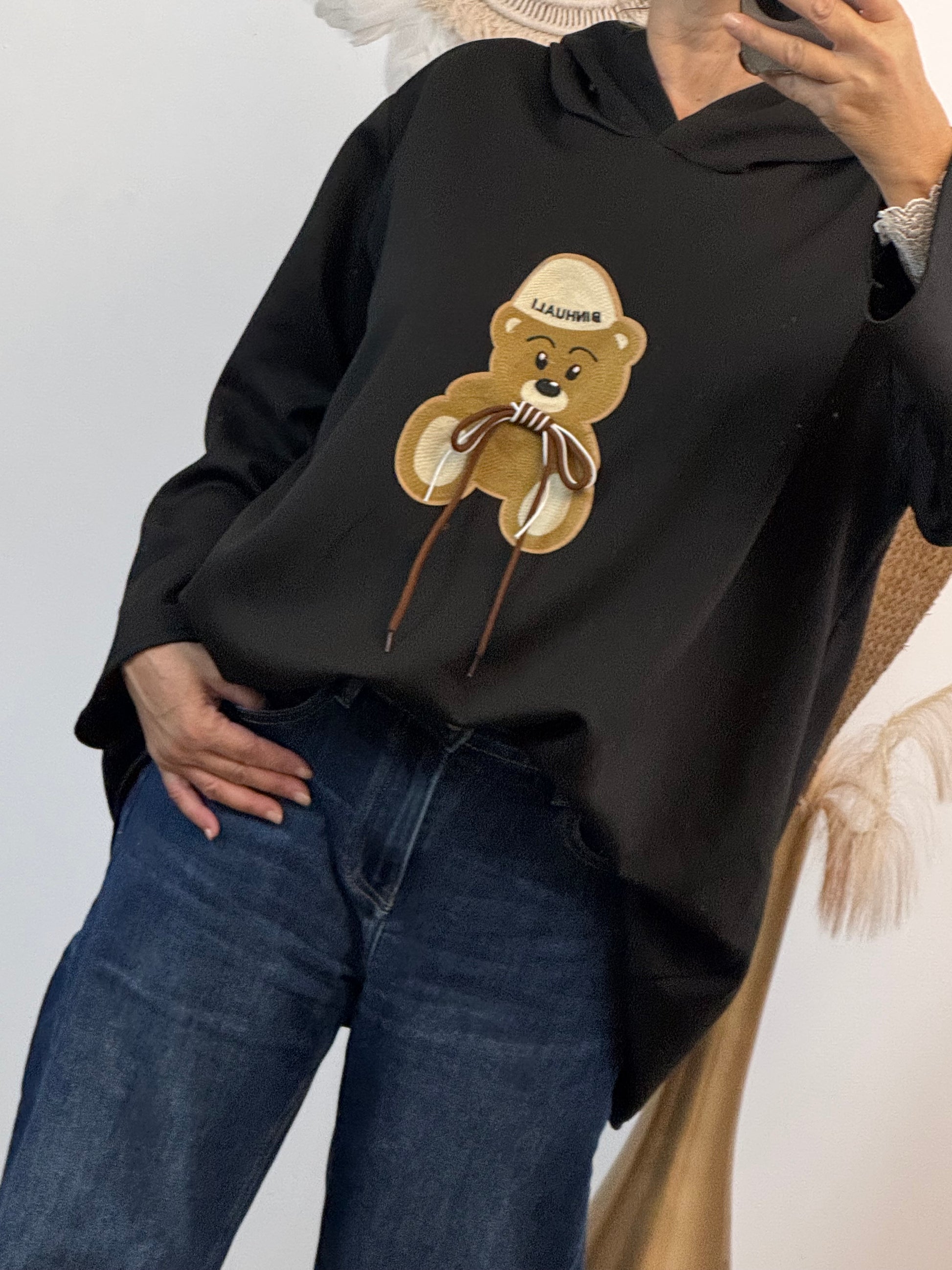 Pull oversize  nounours noir